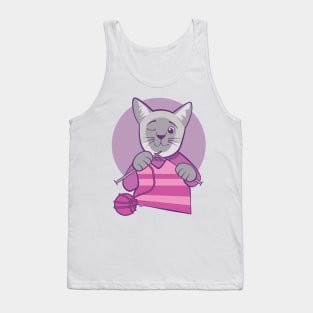 Knitting Siamese Kitty Tank Top